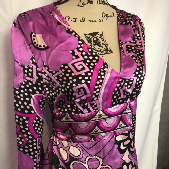 Alice & Trixie m silk kimono purple top tie back - Picture 2 of 8